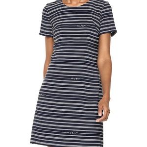 Karl Lagerfeld Paris Striped Short-Sleeve Dress